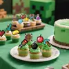 Inserto para Pastel de Minecraft Pixel Fiesta de Cumpleaños Postre Inserto para Pastel Decoración de Fiesta de Cumpleaños