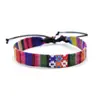 Pulsera Dopamina Multicolor Estilo Étnico Original Pulsera de Tela Tejida a Mano Pulsera de Algodón y Lino Accesorios para Ropa