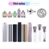 Fabricante original de botellas dispensadoras de perfume al por mayor, botella rociadora giratoria de aluminio de alta gama de 5 ml con logotipo personalizado, empaque en caja de regalo