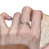 Anillo Abierto Redondo Super Brillante de Circonita, Simple y Moderno, Versátil, Lujo Ligero, Sensación de Alta Gama, Popular en Xiaohongshu, Joyería de Moda