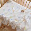 Cuna de Bebé Algodón Puro Grado A Gasa Sábana para Cama de Bebé 1.2m Lavable Algodón Sábana Empalmada para Niños Sábana Individual