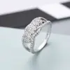 Anillo Geométrico de Oro Platino Explosiones Transfronterizas Joker Pequeña Joyería Incrustada Circonita Anillo de Cristal Tridimensional para Mujer