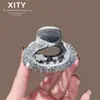 Pinza para el Cabello con Pedrería Color Champagne de Nuevo Estilo Coreano y Japonés para Mujer, Elegante Pinza Fijadora de Cola de Caballo Alta, Accesorio para el Cabello Pinza para Recogido Parcial