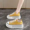 Grulla Blanca Almohada Ciervo Blanco Mismo Estilo Lona Zapatos Blancos Pequeños Mujer Otoño 2026 Nuevos Casual Versátiles Zapatos de Plataforma Talla 34 Old Bei