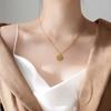 Collar de Acero de Titanio con Carácter de Fortuna de Guan Yu Colgante de Fortuna de Doble Cara Cadena para Clavícula Joyería Al por Mayor Dropshipping S2070419
