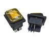 Interruptor basculante impermeable KCD4 para barco, de una sola tarjeta, 4 pines, 2 marchas, amarillo, con luz.