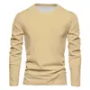 Camisetas de Manga Larga para Hombre con Bloques de Color Otoño e Invierno Europeas y Americanas, Cuello Redondo, Tops Casuales Cortavientos, Camisetas Deportivas
