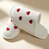 Zapatillas de Corazón Desechables para Invitados de Hotel, Gruesas, Antideslizantes, para Viajes, Salón de Belleza, Bed & Breakfast, Tejido de Punto de Algodón y Poliéster