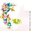Adesivos de Parede Borboleta 3D Adesivos de Geladeira Decorações Artesanais Decorativas para Janela Papel de Parede Borboleta PVC Cor Total H-003
