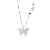 Collar de mariposa con diamantes Ins Flash, diseño de nicho, ligero, de lujo, con cadena de clavícula de mariposa y microcircón para mujer
