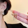 Pendientes de botón de perlas con forma de corazón de amor de estilo coreano, pendientes de botón de temperamento de moda retro, pendientes de perlas de moda 2024
