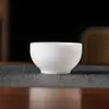 Taza Maestra de Porcelana de Jade Helado Taza de Té Pequeña de Kung Fu Simple de Aspecto Elevado Antiescarcha Práctica Fabricante de Tazas de Té Venta al por Mayor