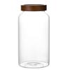 Frasco Sellado de Vidrio Transparente con Tapa de Madera, Frasco de Almacenamiento de Vidrio para Cáscara de Mandarina Seca y Té, Frasco de Almacenamiento Doméstico para Granos y Cereales