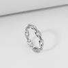 Anillo de Combinación Apilada Simple de Corea del Sur para Mujeres Plata 925 Chapado Ins Distintivo Estudiantes Línea Simple Abierto Anillo de Comida Trendy