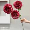 Vermelho vinho popular material de flor de simulação Eucalipto Hortênsia palma vermelha rosa vermelha com salão de casamento estrada atacado