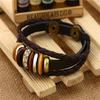 Pulsera de cuero popular japonesa y coreana directa de fábrica para hombres y mujeres con cuentas pulsera de piel de vaca estilo estrella joyería punk
