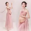 Tema Estúdio Fotográfico Novo Retrô Novo Estilo Chinês Vestido Amassado com uma Vibe Descolada para Sessão de Fotos da Barriga de Grávidas