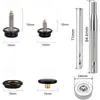 120 piezas de tornillos de acero inoxidable de 10 mm y 15 mm para uso transfronterizo, grandes fijaciones de metal blanco cobre de cuatro partes para lona marina