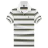 Camisa Polo Rayada para Hombre Verano Nuevo Estilo Camiseta de Manga Corta Casual de Negocios para Papá de Mediana Edad Top Transpirable de Seda de Hielo