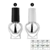 Botellas Transparentes Redondas y Cuadradas para Esmalte de Uñas 5ml 10ml 15ml Botellas de Vidrio para Cosméticos con Tapa y Pincel