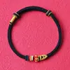 Elemento Zodiaco Color Puro Mezclado Cuerda Tejida a Mano Pulsera de Oro Madera Agua Fuego Tierra para Hombres y Mujeres Venta al por Mayor Estilo Simple