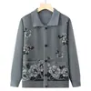 Suéter cárdigan holgado de abuela para primavera y otoño, adecuado para mujeres de mediana edad y mayores, chaqueta tejida de mamá para primavera y otoño, Comercio de exportación Transfronterizo