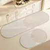 Estilo Ruili alfombrilla de suelo de barro de diatomeas ovalada para cocina alfombrilla larga absorbente de aceite para el hogar fácil de manejar absorbente de agua secado rápido antideslizante