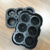 Molde de gelo redondo de silicone molde de gelo caixa de gelo seis compartimentos máquina de gelo 6 furos com tampa compartimento duplo cubo de gelo molde de hóquei no gelo cubo de gelo