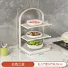 Estante de preparación de cocina multicapa con bandejas para alimentos, estante de almacenamiento multifuncional para uso doméstico, estante para preparación y servicio de alimentos