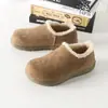 Outono e Inverno Batatinhas Birkenstocks Mais Veludo Quente Slip-on Leve Versátil Casual Sapatilhas Salto Baixo Sapatos de Algodão Feminino