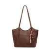Bolso de Mano de Cuero Aceitado y Encerado Estilo Retro para Mujer Nuevo de Gran Capacidad para el Trabajo y el Viaje Diario 2025 El Más Fácil de Combinar Bolso de Hombro Casual de Otoño