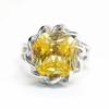 7.5 quilates tecnología de diamante amarillo de la suerte Diamante tesoro colorido anillo abierto femenino en vivo caliente diamante completo anillo de loto al por mayor