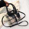 Bolso Cruzado de Lona con Patrón de Bambú 2026 Nuevo Estilo Coreano Bolso de Mano a Cuadros Moda Personalidad Bolso para Ropa