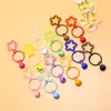 Llavero Anillo de Libro Campana Estrella Pentágono Transparente de Colores Figura de Cuentas Perler Hecha a Mano DIY Colgante Accesorios de Joyería