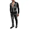 Exportação Europeia e Americana 2025 Nova Moda Casual Tendência Masculina Xadrez Estampado 3D Conjunto de Calça e Camisa de Manga Longa