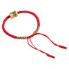 Pulsera de cordón rojo tejida con nudo de diamante, cuentas de barril de la suerte azul ardiente de oro antiguo, estilo chino, pulsera de pareja para hombres y mujeres