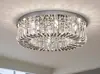 Luminária de teto de cristal pós-moderna de luxo leve para sala de estar e hall, iluminação residencial simples e elegante para sala de jantar, quarto e escritório