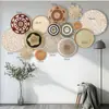 Penduricalhos de Parede, Decorações de Parede para Pousada Estilo Pastoral, Penduricalhos Decorativos Artesanais Tecidos com Palha, Penduricalhos de Parede, Decorações de Parede