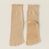 Calcetines de Yoga de Cinco Dedos para Mujer, Calcetines de Media Pantorrilla para Pilates Fitness, Calcetines Profesionales Antideslizantes Sin Costuras de Encaje con Dedos Separados para Mujer