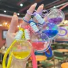 Llavero de Acrílico Creativo con Líquido, Aceite y Brillo de Arena Movediza, Colgante para Coche, Decoración para Bolso de Niña, Regalo Exquisito
