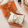 Set de Pulsera de Reloj de Cuarzo para Mujer Xsvo, Reloj de Serpiente Esmeralda con Diamantes Completos, Producto de Venta Caliente Transfronterizo