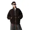Hebilla de Avión Resistente Estilo Old Money Chaqueta Transfronteriza para Hombres y Mujeres, Marca de Tendencia Otoñal Abrigo de Workwear Deconstruido con Cuello de Solapa, Top Corto
