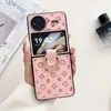 Funda de Teléfono Plegable Dura Nueva para vivoXFlip, Moda con Patrón de Flor Pequeña en Cuero, Adecuada para vivoXFlip