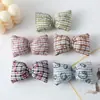 Novos Chapéus Infantis com Laço Xadrez de Tecido, Acessórios de Cabelo, Presilhas de Cabelo, Elásticos de Cabelo, Acessórios e Materiais para Bolsas e Acessórios