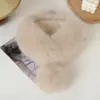 Cachecol de Pelúcia Magnético Curto Estilo Coreano Aquecedor de Pescoço de Pele Sintética de Raposa para Mulheres Cachecol Espesso Quente com Pom-pom Versátil Temperamento