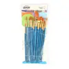 Nuevo juego de pinceles para óleo 10 12 tiza al agua transfronterizo puntiagudo plano mango de madera azul lana de nylon pincel acrílico