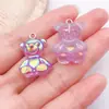 Accesorios Súper Lindos de Resina Morada de Dibujos Animados Joyería DIY Llavero Collar Pendientes Estrella de Cinco Puntas Corazón Arcoíris Colgante Pequeño