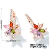 Colar Brincos Criativos de Lótus Europeu Americano AliExpress Transfronteiriço Tendência Moda Temperamento Diamante Colorido Acessórios Fabricante Atacado