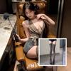 Secretaria de Llamas Tentación Estampado de Leopardo Sexy que Expone el Pecho Puro Deseo Traje de Cadera Coqueto Lencería Sexy 6880