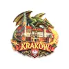 Polonia Varsovia Cracovia Decorativo Souvenir Turístico Comercio Exterior Atracción Nacional Imán Imán de Nevera de Resina Personalización